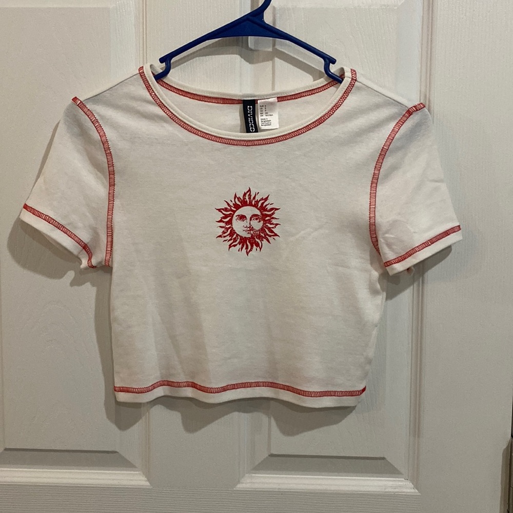 red and white top